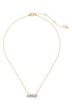 Bring vintage-inspired shine to your stack with a pendant necklace that's centered with spade-detailed hot rod. 18 1/2" length; 3" extender; 1/4"W x 3/4"L pendant Lobster clasp closure Goldtone plate/silvertone plate/enamel Imported Luxury Kate Spade Necklaces For Women, Katespade Necklace, Mini Pendant, Hot Rod, Kate Spade New York, Hot Rods, Lobster Clasp, Vintage Inspired, Kate Spade