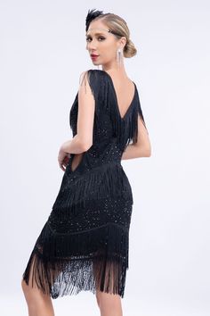 Fabric: Polyester. The fabric is comfortable for skin. Occasion: The unique and exquisite sequins embroidery & embellished this 1920s flapper dress, which is perfect for Great Gatsby Parties, Weddings, Proms or any other Special Occasions! Flapper your way into style this season with this gorgeous fringed, jaw dropping 20s style dress. This art deco inspired dress will have heads turning at any parties. Classic Match: Pair this 1920s dress with special accessories will make you shining in a crow Evening Flapper Dress With Sequins, Embellished Flapper Cocktail Dress, Embellished Flapper Dress For Cocktail, Evening Gatsby Style Sequin Dress, 1920s Beaded Fringe Fitted Flapper Dress, Flapper Sequin Evening Dress For Party Season, 1920s Fitted Flapper Dress With Beaded Fringe, Embellished Flapper Dress For Evening, Sequin Flapper Dress For Gala