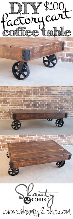 the diy coffee table is made from old wheels