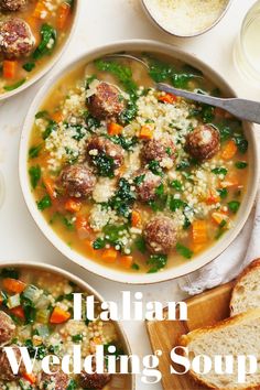 italian wedding soup with meatballs and vegetables