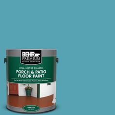 the behr paint color is shown in teal, which looks like it has been painted