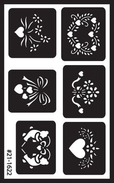 the crafter's workshop stencil set is designed to look like flowers and hearts