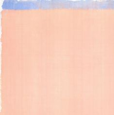 an abstract painting with blue and pink paint on the bottom half of it, over white background