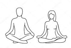 two people are sitting in the lotus position