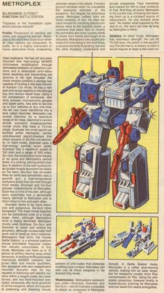 an article from the magazine, with images of robots and their vehicles in it's pages