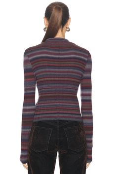 Find RE/DONE Ribbed Polo Cardigan In Lavender on Editorialist. RE/DONE Ribbed Polo Cardigan in Lavender 100% wool. Made in China. Hand wash. Front button closure. Ribbed knit fabric. REDR-WS268. 658-10WLSPCAR. About the designer: Using material salvaged from previously owned Levi’s® products, RE/DONE reconstructs each pair of denim right in their downtown Los Angeles studio. The process of handpicking and tailoring each pair into a modern fit ensures no two are alike establishing individuality w Fitted Long Sleeve Lavender Sweater, Fitted Lavender Long Sleeve Sweater, Fitted Long Sleeve Lavender Cardigan, Lavender Fitted Cardigan For Fall, Lavender Fitted Long Sleeve Cardigan, Fitted Lavender Long Sleeve Cardigan, Fitted Purple Cardigan For Layering, Purple Fitted Cardigan For Fall, Fitted Purple Cardigan For Fall