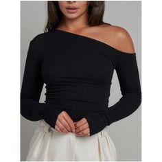 -Item Id 29117985 -Details: Asymmetrical -Sleeve Type: Regular Sleeve -Style: Casual -Color: Black -Pattern Type: Plain -Neckline: Asymmetrical Neck -Sleeve Length: Long Sleeve -Length: Regular -Fit Type: Slim Fit -Fabric: Medium Stretch -Material: Polyester -Composition: 95% Polyester, 5% Elastane -Care Instructions: Machine Wash Or Professional Dry Clean -Sheer: No **Open To Offers!!!** **Bundle To Save More** **30% Off Bundles Of 2 Or More Items!!** ***Orders Go Out Within 5-10 Business Days! Trendy Black One Shoulder Long Sleeve Top, Casual Black Stretch One-shoulder Top, Black Stretch Casual One Shoulder Top, Casual Black One-shoulder Top For Fall, Casual Black One Shoulder Top For Fall, Trendy Asymmetrical Tops For Fall, Trendy Asymmetrical Fall Tops, Black Stretch One Shoulder Top With Long Sleeve, Casual Black One Shoulder Long Sleeve Top