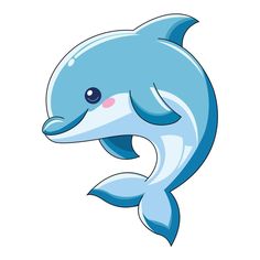 a cartoon dolphin is smiling for the camera