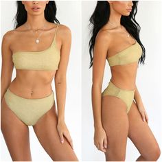 FREE SHIPPING Sexy Women Solid Bling Bikini Set JKP3223 Gold Summer Swimwear For Swimming, Fitted Gold Swimwear For Beach Party, Gold Stretch Swimwear For Beach Season, Beach Playsuit, Leopard Print Swimsuit, Triangl Swimwear, Womens Tankini, Swim Suits, Womens Bathing Suits