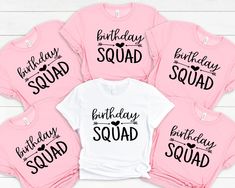 Description Happy Birthday Squad, Birthday Squad Shirts, Birthday Team Shirt, Birthday Party Shirts, Birthday Girl T-shirt, Birthday Crew Shirts,      HOW TO ORDER      1. Check photos for sizing and color options  2. Select size and color from the drop-down menus  3. Add to cart & Place order  4. Your shirt is now off to production and will be ready for shipment in 1-3 days!      SHIRT SIZING    All shirts come in 12+ colors and 6 sizes, ranging from Small to 3X-Large.    PRODUCTION & SHIPPING Birthday Crew Shirts, Bridal Shower Shirts, Birthday Party Shirts, Birthday Squad Shirts, Birthday Girl T Shirt, Friend Vacation, Easter Bunny Shirts, Queen Shirts, Bunny Lovers