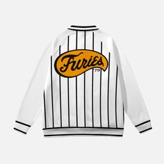 Looking fashionable has never been easier with this Baseball Furies - The Warriors Gang | Raglan Baseball Jacket White. Featuring the classic raglan jacket look, press buttons and two pouch pockets, this jacket is ready to take your everyday look a notch higher to reflect your unique personality and style. . Cotton + terrycloth fabric. Soft and warm (4 seasons). Press Buttons front closure. 2 front pockets Shipping from China (allow 21 days to reach worldwide destinations on average) White Stand Collar Track Jacket For Fall, College Track Jacket With Baseball Collar And Pockets, White Baseball Collar Outerwear With Pockets, White Outerwear With Baseball Collar And Pockets, White Stand Collar Outerwear For College, Varsity Windbreaker With Pockets For College, White Varsity Jacket With Stand Collar For Fall, White Urban Outerwear With Baseball Collar, White Windbreaker With Ribbed Cuffs For Fall