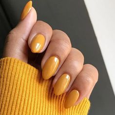 14 Fall Nail Colors for Fair Skin Tones - That are Warm & Cozy - Mustard Yellow Nails, Fingernail Colors, Season Nails, Yellow Nail Art, Yellow Nails Design, Bridal Nail Art, Winter Nails Acrylic, Nail Colours, Thanksgiving Nails