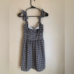 Wayf Gingham Checkered Smocked Waist Dress Nwt Size Xs Black And White Tie Front Ruffle Sleeve Lined 95% Polyester, 5% Spandex 92395nrch-Frt Nwt Inventory: $O 2811 Casual Dress With Ruffled Straps For Picnic, Casual Gingham Sundress With Ruffles, Cotton Smocked Dress With Ruffles For Picnic, Spring Plaid Cotton Smocked Dress, Casual Cotton Smocked Dress For Picnic, Casual Cotton Smocked Dress For Picnics, Plaid Dresses With Ruffled Straps, Casual Gingham Smocked Dress For Summer, Casual Cotton Smocked Dress Lined