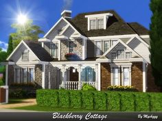 Dark Suburban House, Sims Design, Gambrel Roof, Sims 4 Download