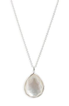 A hand-faceted teardrop pendant is encased in sterling silver and suspended from a delicate chain. Style Name:Ippolita 'Wonderland' Large Teardrop Pendant Necklace (Nordstrom Exclusive). Style Number: 312840. Available in stores. Choker Collar Necklace, Pearl Leather, Delicate Chain, Teardrop Pendant, Mother Pearl, Accessories Jewelry Necklace, Keep Jewelry, Women Accessories Jewelry, Clear Quartz