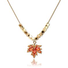 PRICES MAY VARY. Dazzling maple leaf pendant necklace, with eye-catching design and remarkable craftsmanship,delicate beautiful maple leaf charms, captivating orange teardrop crystals, with unique placement and decorated with gold polyhedron disc, are the perfect addition to any outfit. The focal point of this choker necklace is a stunning red orange honey color. Adorned with quality cubic zirconia rhinestones, the pendant emanates a brilliant shine and a vivid sparkle, catching the light from e Elegant Fall Jewelry Gift, Elegant Fall Jewelry For Gifts, Simple Pendant Necklace, Christmas Jewelry Gift, Orange Honey, Pinterest Challenge, Simple Pendant, Pendant Necklace Simple, Honey Color