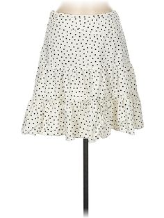 Madewell Casual Skirt Size: 8 Bottoms - used. 42% VISCOSE, 41% COTTON, 17% LINEN, Polka Dots | Madewell Casual Skirt: Ivory Polka Dots Bottoms - Size 8 Casual Skirt, Madewell, Womens Bottoms, Polka Dots, Women Handbags, Dots, Skirt, Handbags, For Women