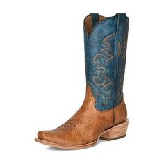 Corral Western Boots Mens Embroidery Horseman Leather Sand A4378 Mens Corral Boots: Mens Corral Western Cowboy Boots. Stand out Cowboy! Charming stylish and comfortable. For your day to day or an event these sand color and the blue colored shaft is an excellent choice. The mens 12 inch blue shaft western boots from Corral has a simple yet charming stitch pattern. The combination of colors makes this boot a great choice for your wardrobe. You can wear this style all day without worrying about get Western Style Blue Boots With Square Toe, Blue Leather Boots For Ranch, Mens Embroidery, Corral Boots, Boots Mens, Western Cowboy Boots, Sand Color, To Day, Western Cowboy