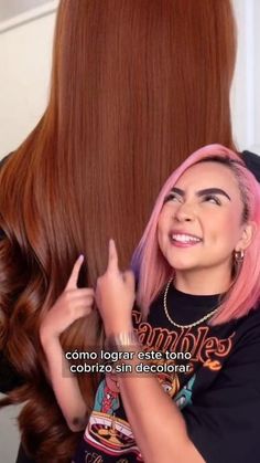 Cabello Cobrizo Hair Color And Cut, Hair Inspo Color, Dream Hair, Ginger Hair, Curled Hairstyles, Pink Hair, Hair Looks, New Hair, Dyed Hair