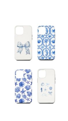 four cell phone cases with bows on them