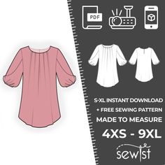 the sewing pattern for this blouse is easy to sew