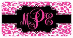 a pink and black leopard print with the letter p on it