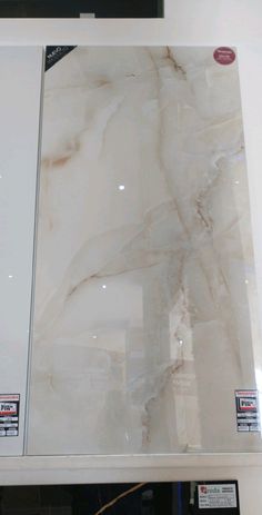 a white marble counter top in a store