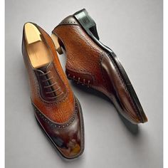 Elevate your shoe game with these bespoke leather handmade shoes. Made with genuine leather, these oxfords come in brown , and are available in all US, UK, EU, and AU sizes. The comfortable insole and standard shoe width make them perfect for any occasion. Designed with a solid pattern and lace-up closure, these handmade shoes are a vintage addition to any wardrobe. The leather outsole adds durability and longevity to these unique boots. Customize them to your liking with personalization options Loafer Shoes For Men, Wingtip Oxford Shoes, Unique Boots, Oxford Style, Bespoke Shoes, New Mens Fashion, Handmade Leather Shoes, Shoes Photo, Leather Oxford Shoes