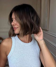 45 Cutest Above-The-Shoulder Haircuts for A Perfect In-Between Length Haircut Neck Length, Above The Shoulder Haircuts, Short Summer Haircuts, Short Brown Hair, Hair 2024, Short Hair Balayage, New Hairstyle