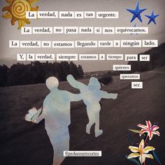 an image of two people holding hands with the words la verdada nada es ten ugente