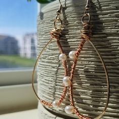 Made From Copper Wire. Both Ear Hooks And Wire Are Nickel Free. Approx. 2.5- 3inches In Length Made Uniquely To Bring Out One's True Authentic Self. Handmade Pear-shaped Teardrop Earrings Gift, Handmade Orange Teardrop Earrings For Gift, Brown Teardrop Earrings With Ear Wire, Copper Teardrop Hoop Earrings With Ear Wire, Nickel-free Copper Teardrop Beaded Earrings, Handmade Orange Teardrop Earrings, Bohemian Copper Wire Wrapped Teardrop Earrings, Nickel-free Teardrop Copper Wire Earrings, Anchor Earrings