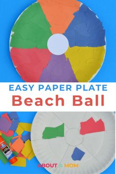 paper plate beach ball craft for kids to make