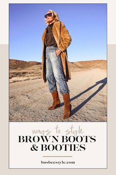 Love brown boots? Here are 12 chic ways to style them this season! Brown boots are the ultimate fall essential—stylish, versatile, and perfect for any occasion. Get inspired by these outfit ideas that showcase how to elevate your wardrobe effortlessly! #BootStyle #FallFashionInspo #BrownBooties Simple Chic Outfits, Style Brown Boots, Brown Booties Outfit, Outfits Over 40, Suede Brown Boots, Brown Boots Fashion, Brown Boots Outfit, Suede Knee Boots, Booties Outfit