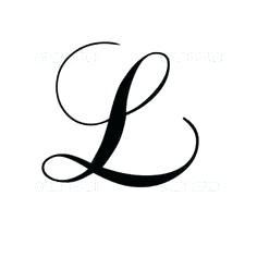 the letter l is made up of black ink and has an elegant design on it