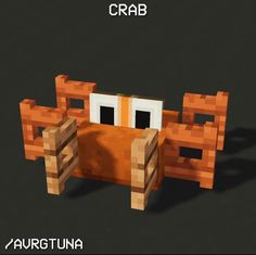 an image of a bed made out of lego blocks with the word crab on it