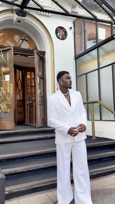 #menswear#style#menstyle#fashion All White Formal Outfit For Men, All White Outfit Men Formal, Male Graduation Outfit, Mens Dinner Outfit Classy, Male Prom Outfits, Men White Suit, Graduation Outfit Men, All White Outfit Men, Graduation Outfit Ideas Men