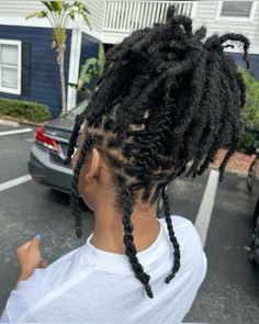 @drashlocdup 2 Strand Loc Styles, Loc Styles Ponytail, 2 Strand Twist Locs Style, Female Locs, Hairstyle Locs, Black Locs, Short Dreadlocks Styles, Cute Dreads, Hair Projects