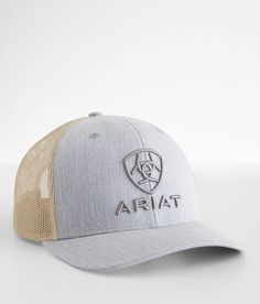 Ariat SB Trucker Hat - Khaki/Grey , Men's Grey Embroidered logo snapback hat One size fits most. 60% Polyester, 40% Cotton. Apparel & Accessories > Clothing Accessories > Hats Gray Curved Bill Hat With Embroidered Logo, Gray Hat With Embroidered Logo And Curved Bill, Gray Flat Bill Baseball Cap With Embroidered Logo, Gray Hat With Embroidered Logo And Curved Brim, Gray Curved Brim Hat With Embroidered Logo, Gray Snapback Hat For Baseball Season With Curved Bill, Gray Curved Bill Snapback Hat For Baseball Season, Gray Snapback Baseball Cap With Embroidered Logo, Gray Cap With Embroidered Logo