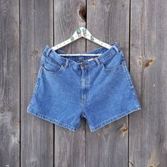 "90s Vintage shorts Denim jeans womens Size 52 L High Waist  Blue Clothing Mom jean Summer American apparel Distressed Jeans Clothes Festival Measurements: Waist 36\", 91 cm hips 44\", 112cm Length 14.5\", 37 cm Inseam 4\", 10 cm" Cheap Washed Blue Shorts, Vintage Blue Short Jeans, Blue Vintage Jean Shorts, 90 Jeans, 90s Denim Shorts, Vintage Short Denim Blue Bottoms, Cheap 90s High-rise Jean Shorts, Distressed Clothes, Denim Shorts Men