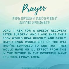 prayer for speedy recovery after surgery