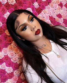 Baddie Makeup Look, Maquillage Yeux Cut Crease, Birthday Makeup Looks, Red Lips Makeup Look, Brown Girls Makeup, Glitter Makeup Looks, Prom Makeup Looks, Makeup For Black Skin