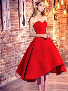 Key Features:Item Code: PO16033PO1477Season: Spring,Summer,Fall,WinterFabric: SatinNeckline: SweetheartSilhouette: A-Line/PrincessSleeve: SleevelessEmbellishment: RufflesWaist: NaturalBack Style: Lace UpHemline/Train: Short/MiniShown Color: Red Any ... Asymmetrical Prom Dress, Classic Prom Dress, Red Ball Gown, High Low Prom Dresses, Formal Dresses For Teens, Red Homecoming Dresses, Vintage Prom, Satin Short, Short Prom Dress