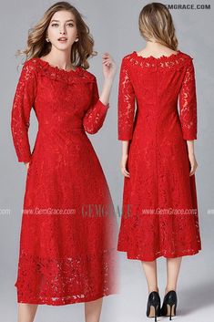 10% off now|Free shipping world-wide. L-5XL Red Lace Off Shoulder Midi Party Dress with Sleeves at GemGrace. Click to learn our pro custom-made service for wedding dress, formal dress. View #SemiFormalDresses for more ideas. Party Dress With Sleeves, Party Dresses With Sleeves, Midi Party Dress, Best Wedding Guest Dresses, For Wedding Dress, Dress With Sleeves, Semi Formal Dresses, Online Wedding Dress, Dress Formal