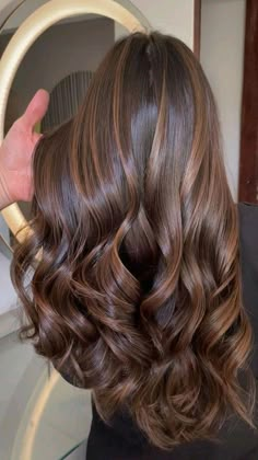 Brown Global Hair Color With Highlights, Highlight Colours For Brown Hair, Coffee Bean Brown Hair, Winter Hair Colours Brunette, Hair Colour For Wavy Hair, Hair Colour Ideas For Brunettes Coloring, Brown Hair Colors For Winter, Brown Hair Colours Ideas, Hair Colour Ideas Brunette