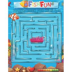 the fish fun game is shown with an underwater scene and corals, rocks, and sand