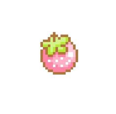 an image of a pixelated cupcake with pink frosting and sprinkles