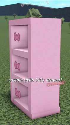 an image of a pink cabinet with butterflies on it