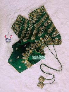 Blouse Embroidery, Maggam Work Blouse Designs, Wedding Blouse, Embroidery Neck Designs