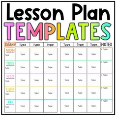 Lesson Plan Templates by Miss West Best Weekly Lesson Plan Template, Typed Notes, Planning Pages, Classroom Printables, Lesson Planning, Study History