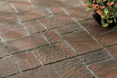 The four cobble patio stone is a natural cobblestone texture with false joints to give appearance of multiple, smaller stones, it is perfect for patios, walkways and outdoor rooms. Lowe's 16-in L x 16-in W x 2-in H Square Ashland Concrete Patio Stone in Brown | 205254 Cobblestone Texture, Paver Steps, Patio Stone, Porch Paint, Paver Walkway, Garden Stepping Stones, Brick Texture, Concrete Pavers, Paver Patio